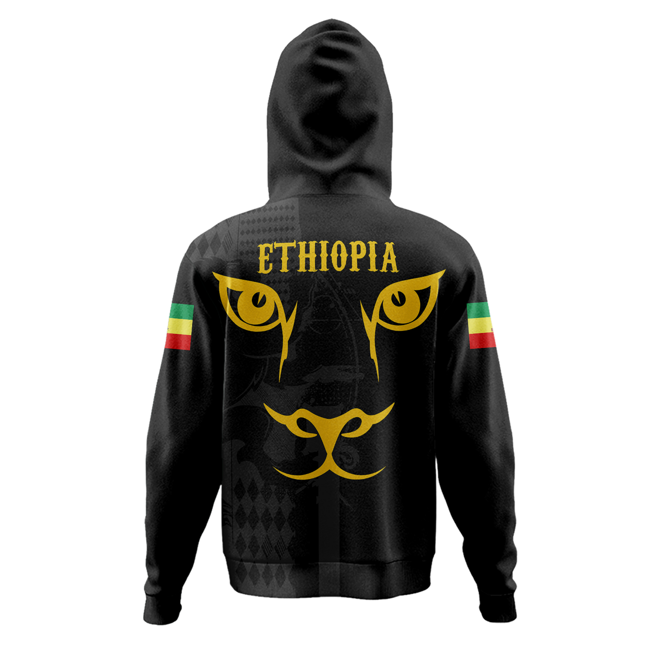 Ethiopia Hoodie King Of Lion Black