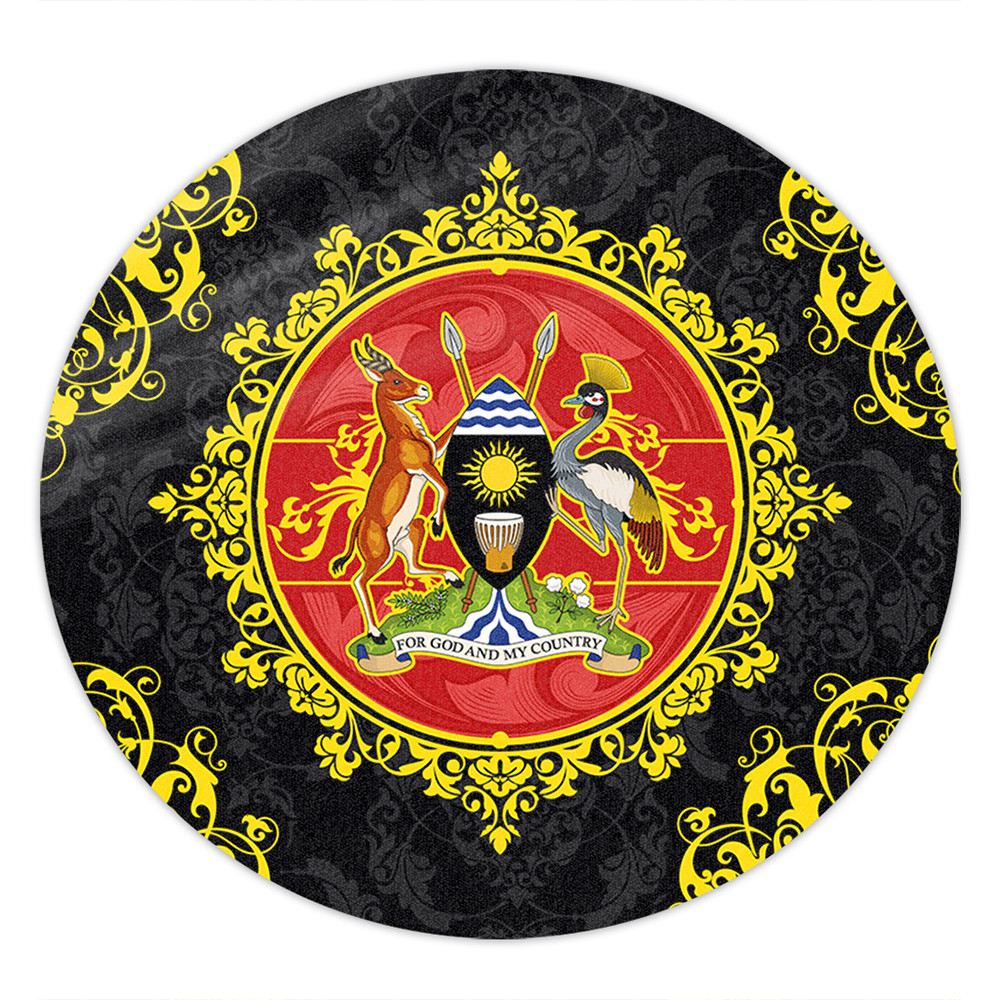 Uganda Round Rug Floral Frame