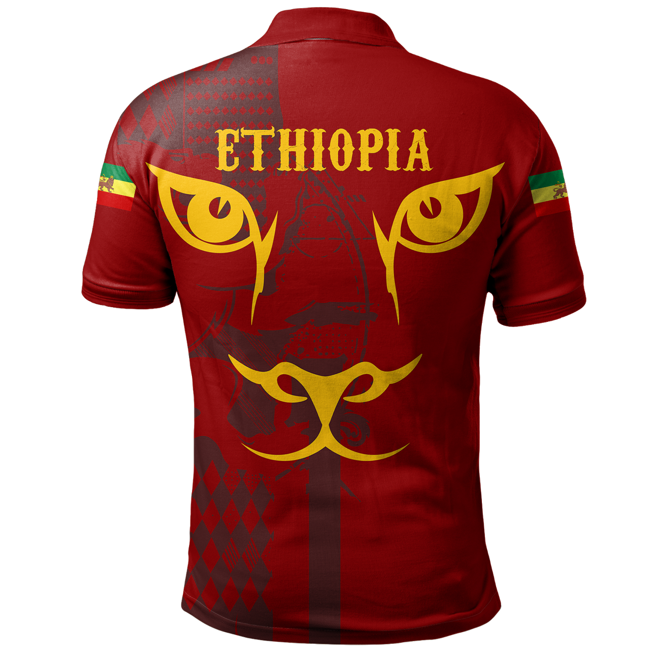 Ethiopia Polo Shirt King Of Lion Red