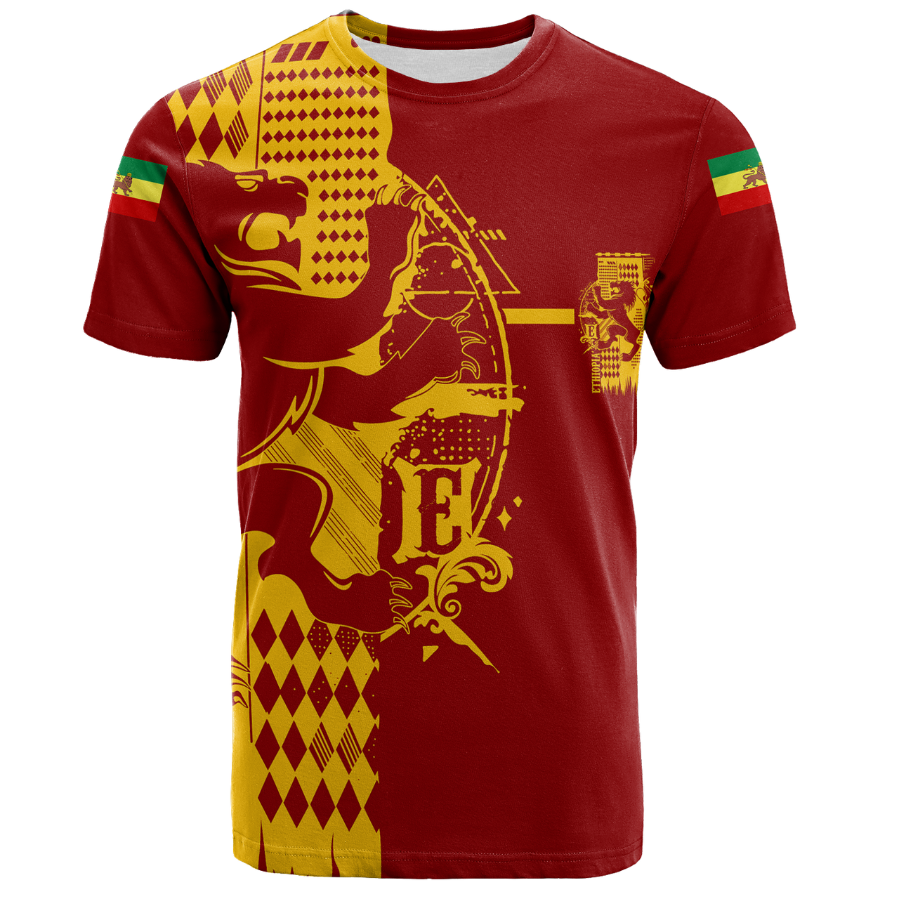 Ethiopia T-Shirt King Of Lion Red