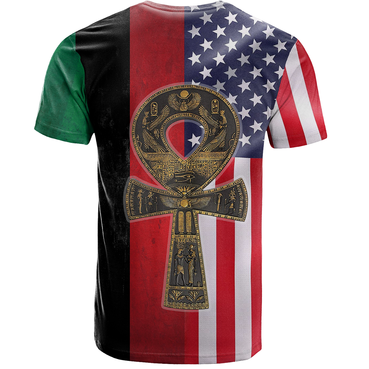 Ankh Pan African T-Shirt American Flag