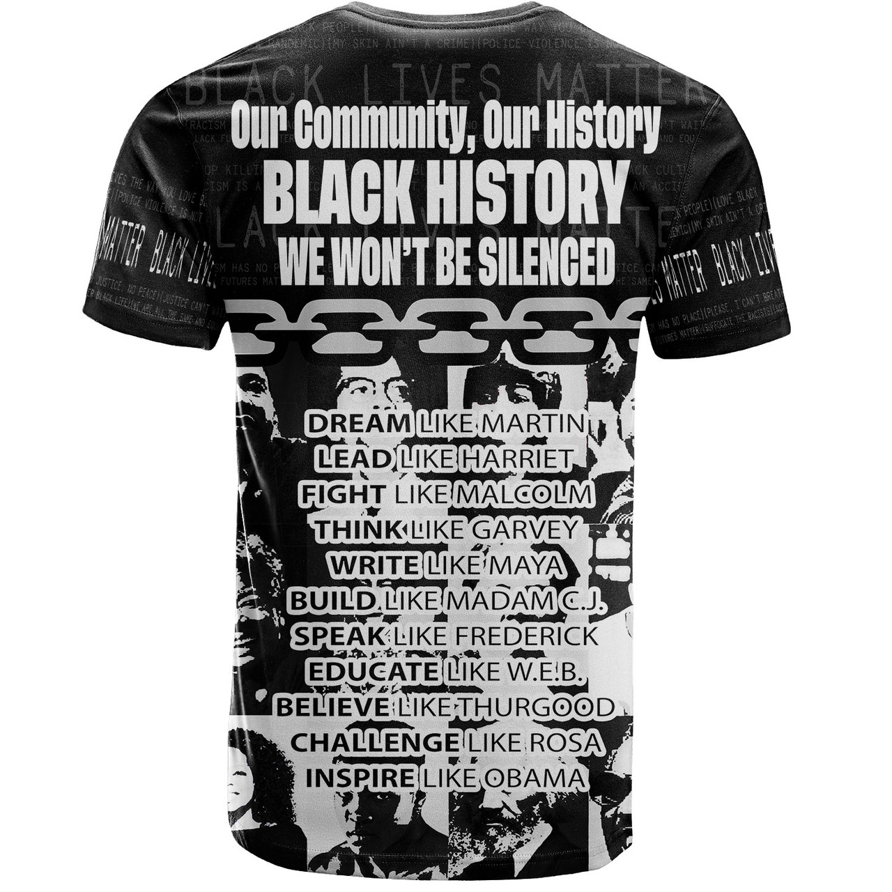 African Black History Month T-shirt - Custom Black Resistance African American Civil Rights Leaders T-shirt