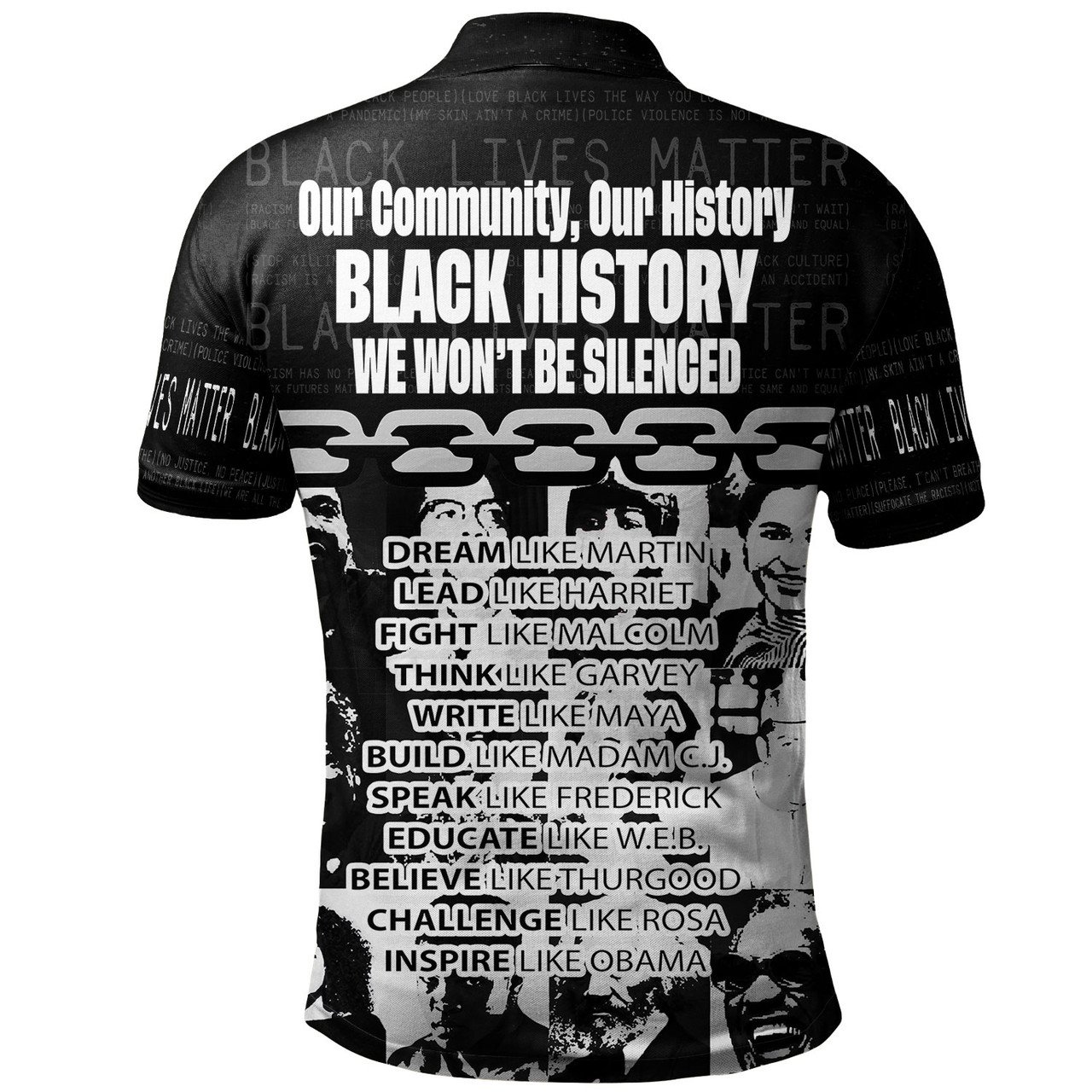 African Black History Month Polo Shirt - Custom Black Resistance African American Civil Rights Leaders Polo Shirt
