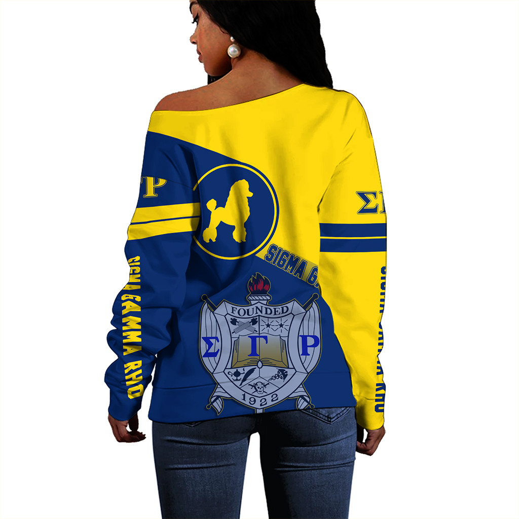 Sigma Gamma Rho Varsity Off Shoulder Wrap Waist Top