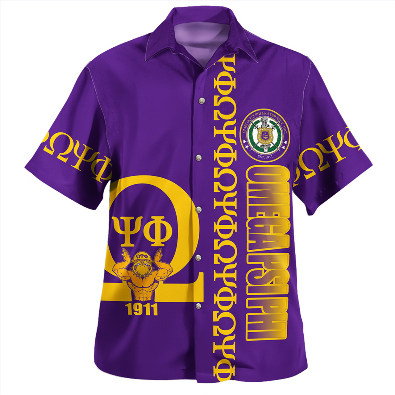 Omega Psi Phi Hawaiian Shirt Purple OPP Style