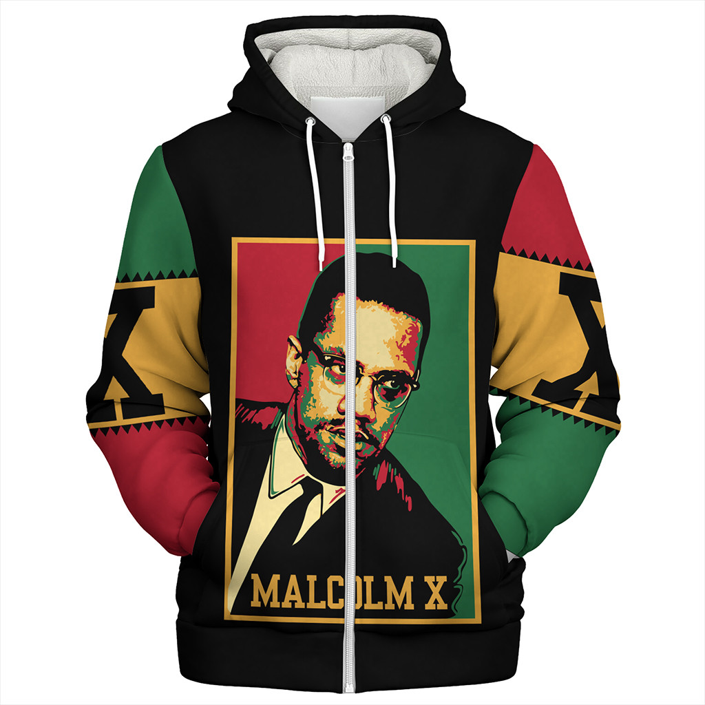 Afro Malcolm X Off Shoulder Sweater Quotes Dates and Black History Activist Theme TS04 main image 1
