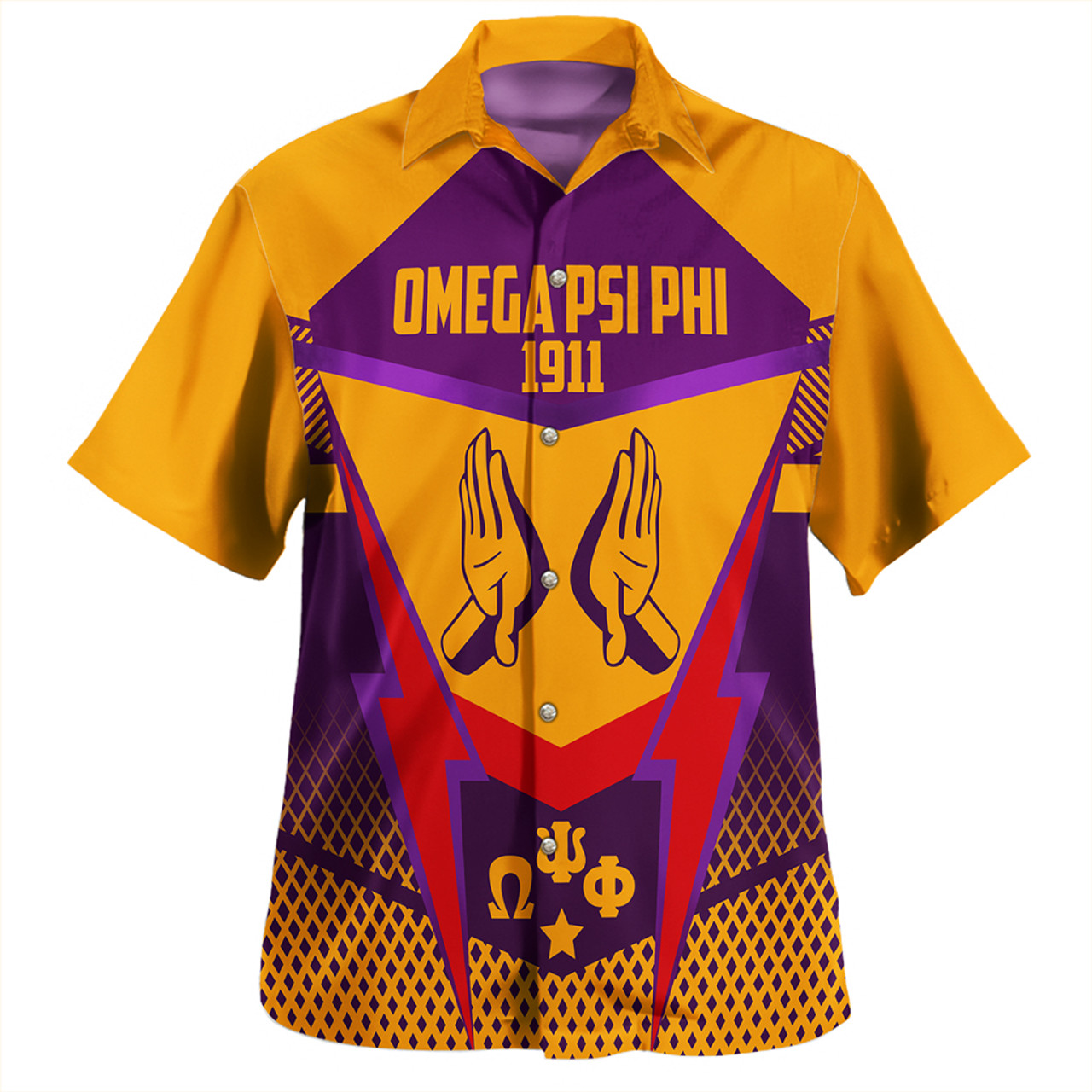 Omega Psi Phi Hawaiian Shirt Logo Thunder Style