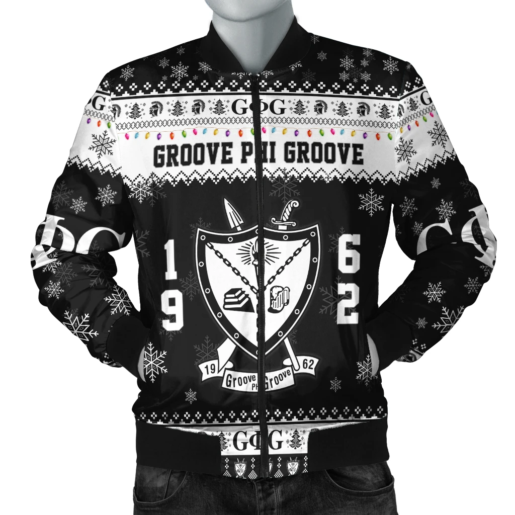 Groove Phi Groove Bomber Jacket Christmas Style Pattern