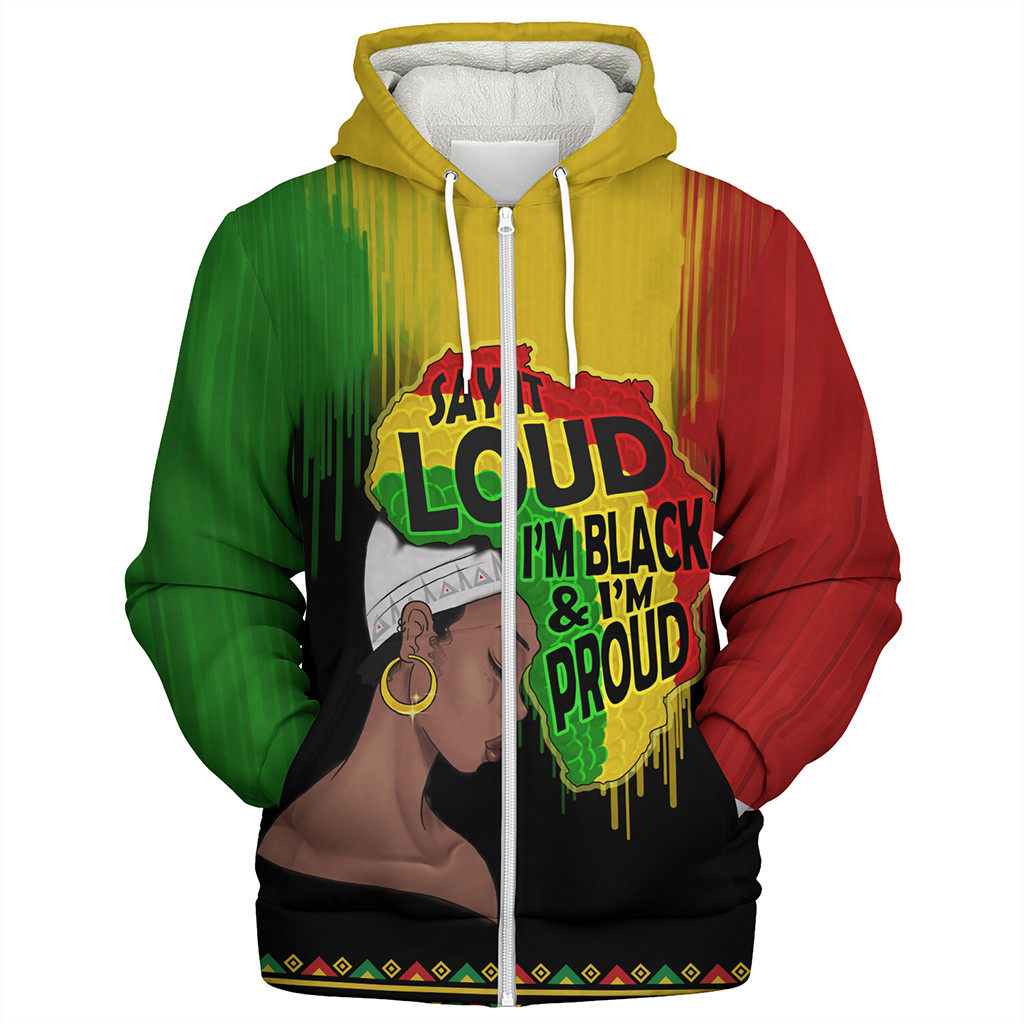 Black History Sherpa Hoodie Dreadlock Map