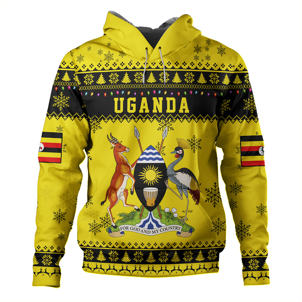 Uganda Kid Hoodie - Crested Crane and Rise and Shine Tribal Pattern Design TS04