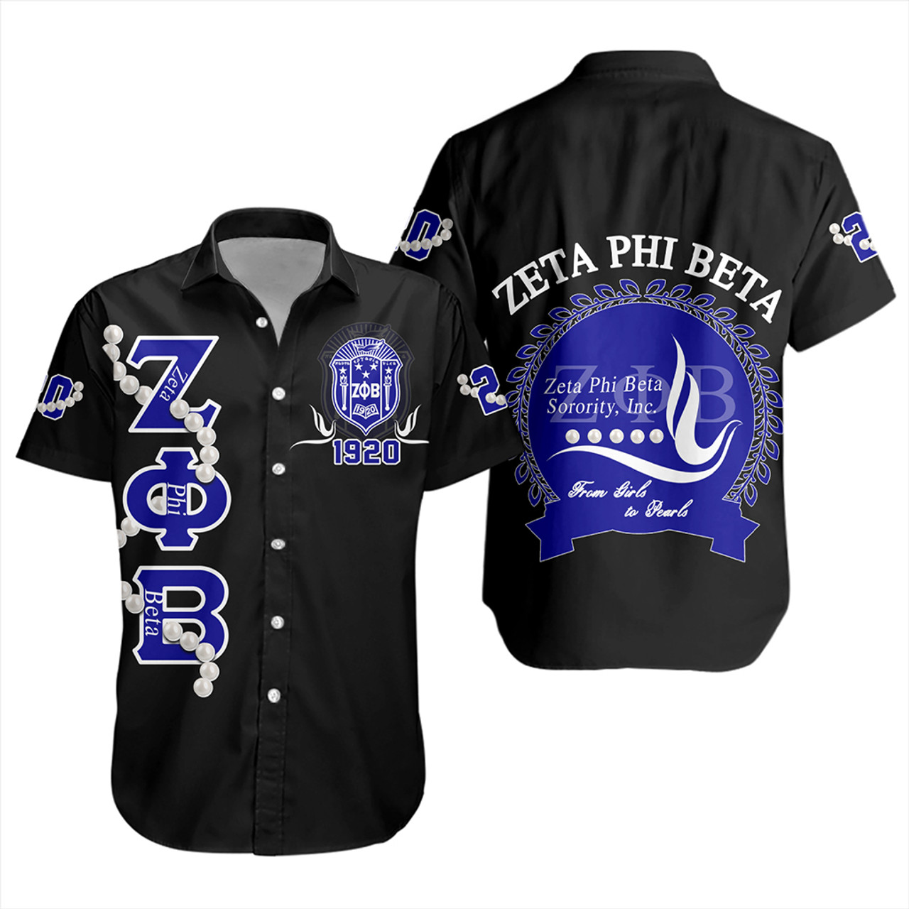 Zeta Phi Beta Short Sleeve Shirt Pearls