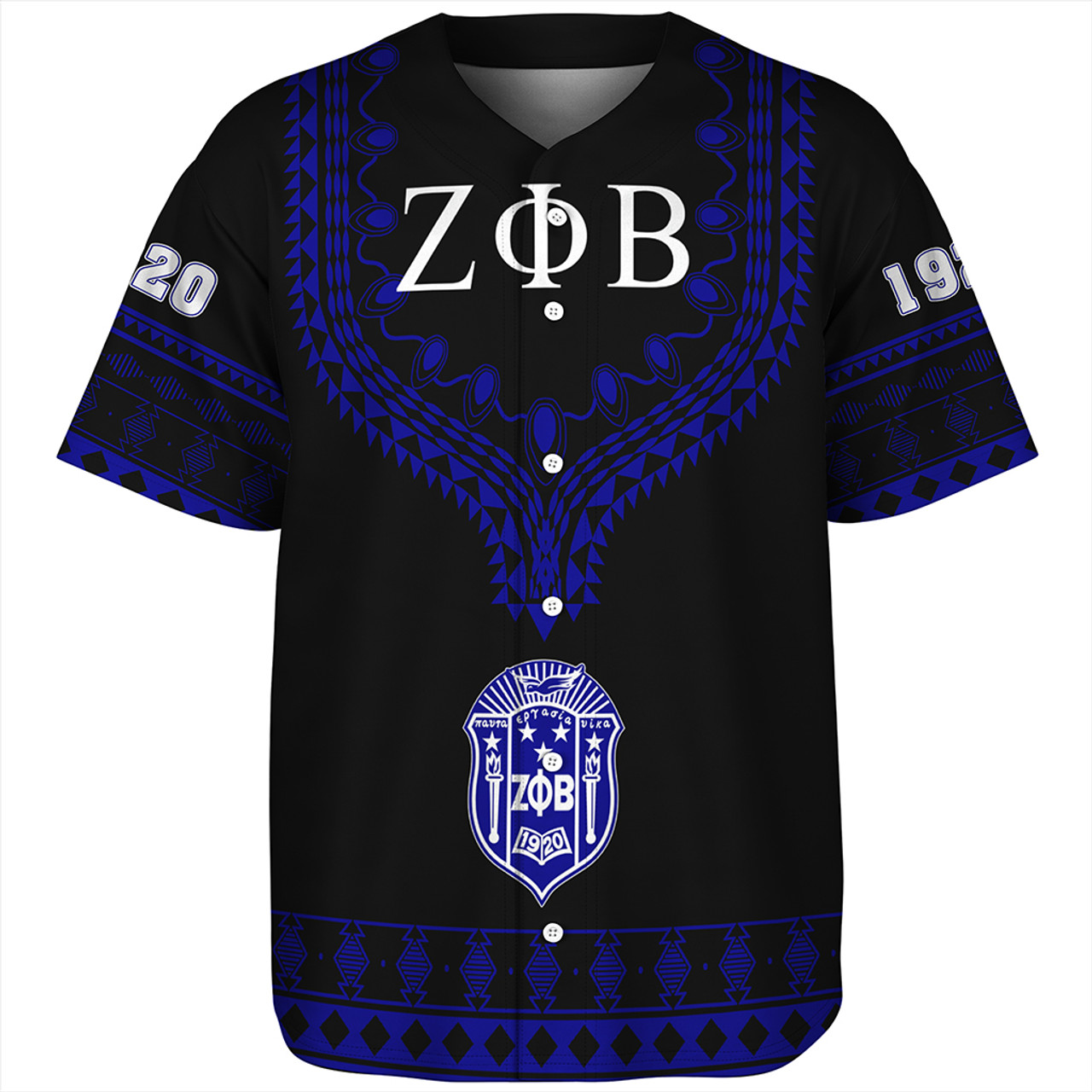 Zeta Phi Beta Baseball Shirt Dashiki Alva Style