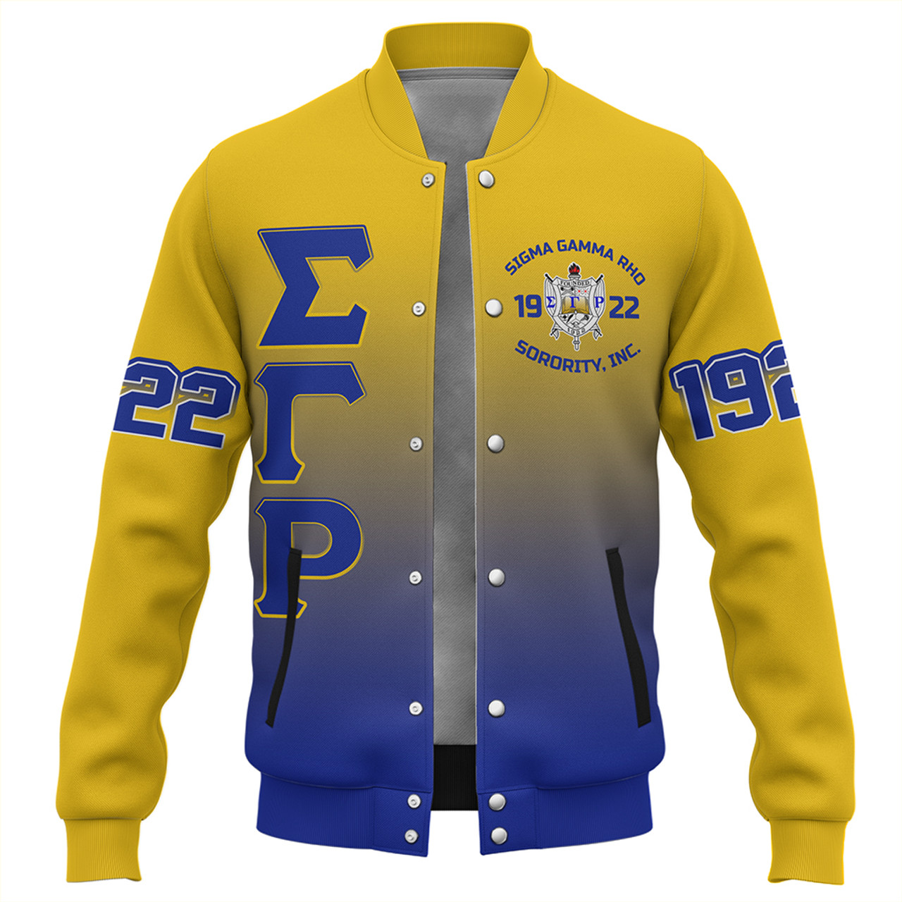 Sigma Gamma Rho Baseball Jacket Gradient Style