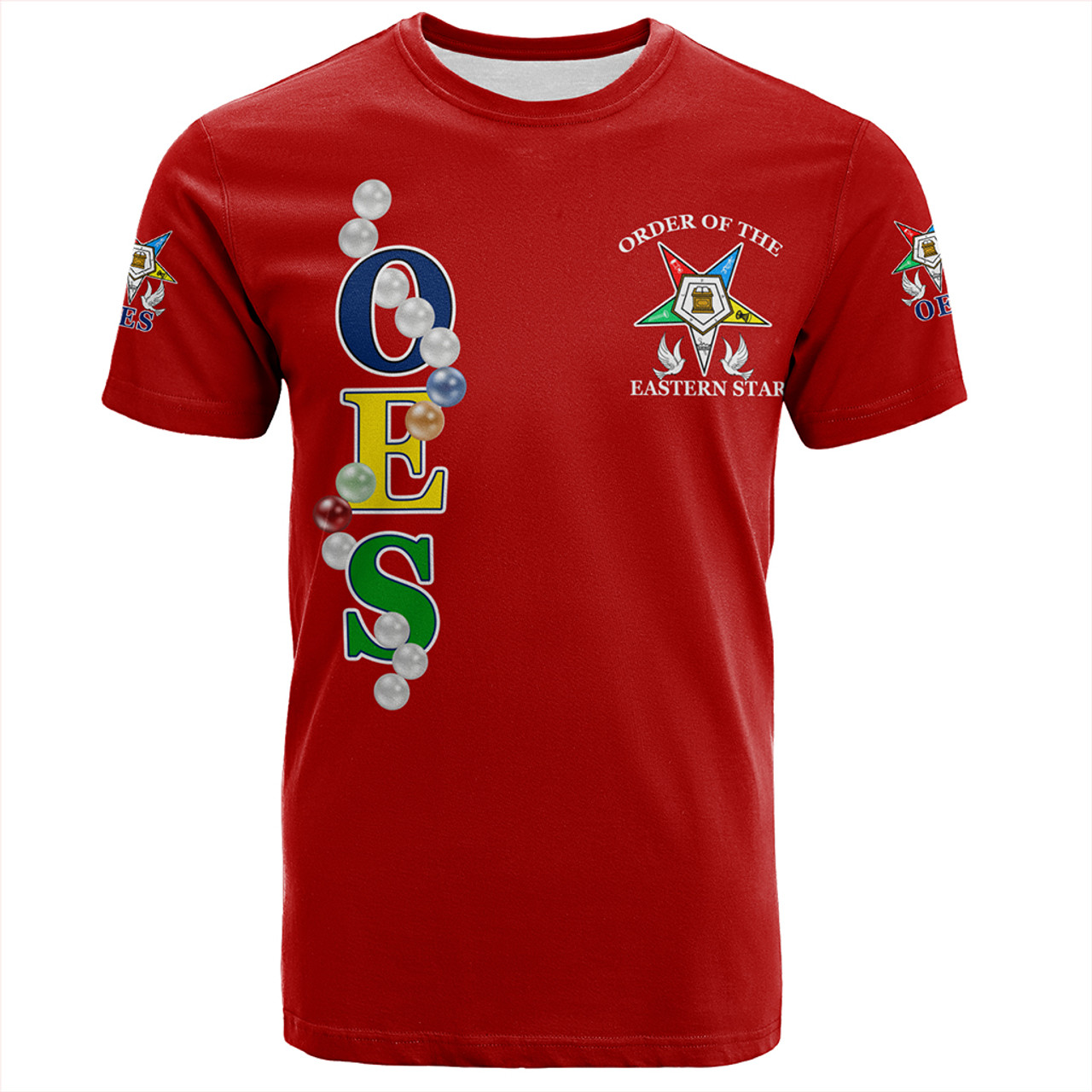Order of the Eastern Star T-Shirt Pearls Red