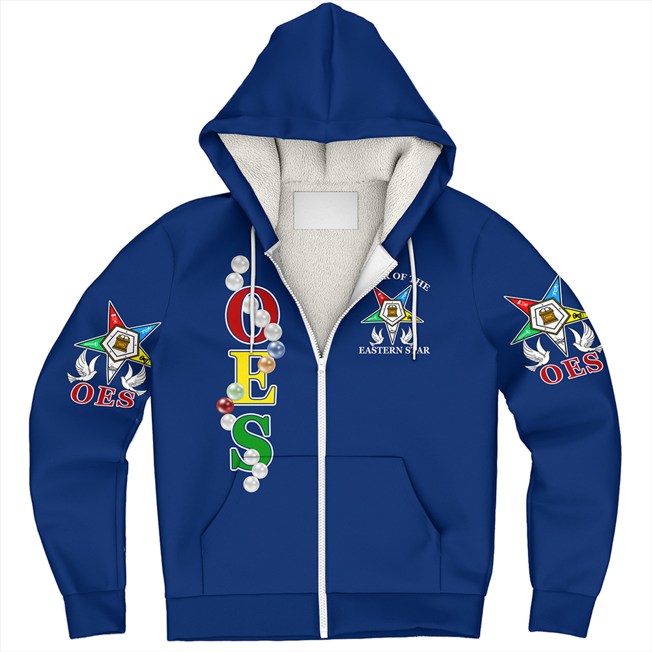 Order of the Eastern Star Sherpa Hoodie Pearls Blue