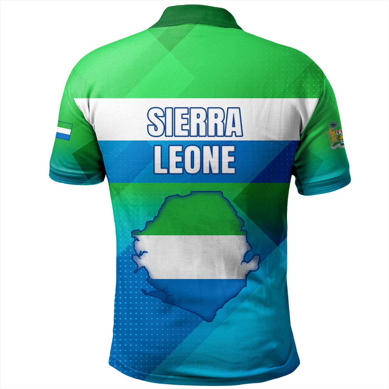 Sierra Leone Polo Shirt - Flag Color With Seal