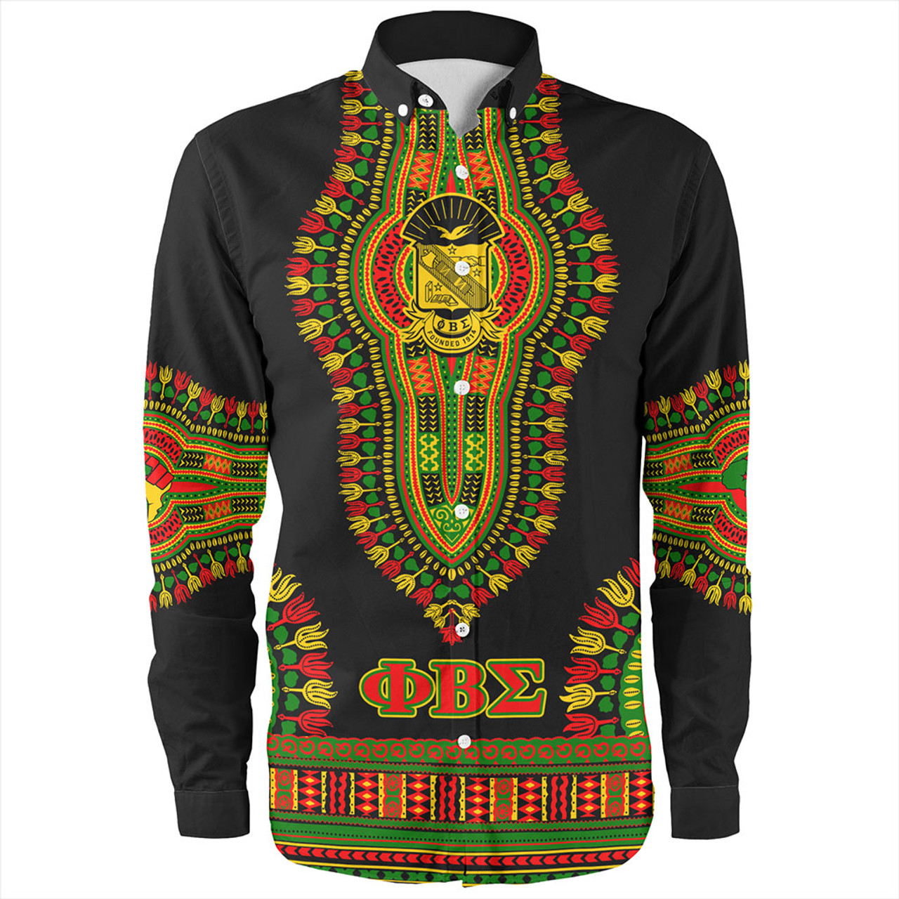 Phi Beta Sigma Long Sleeve Shirt Dashiki Juneteenth