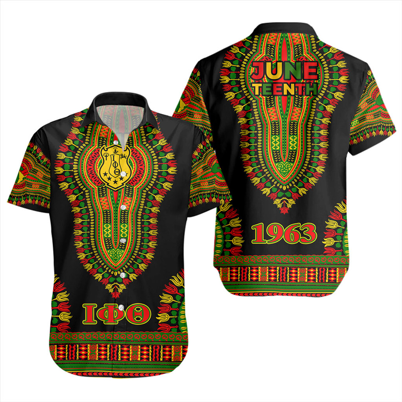 Iota Phi Theta Short Sleeve Shirt Dashiki Juneteenth