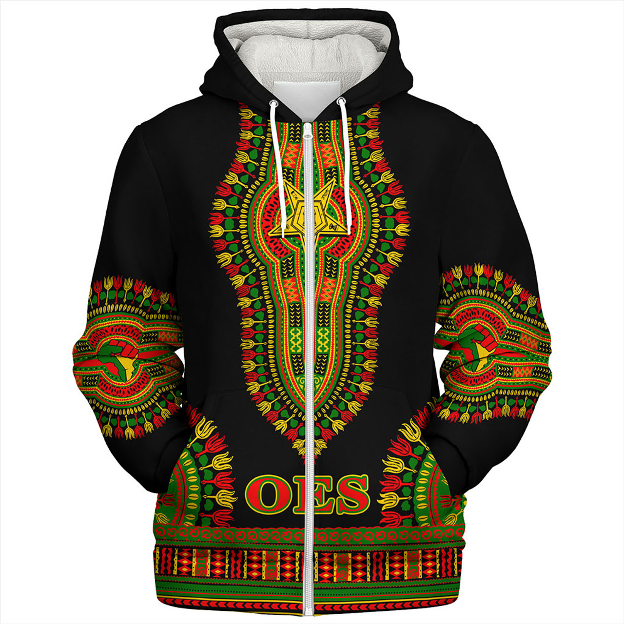 Order of the Eastern Star Sherpa Hoodie Dashiki Juneteenth