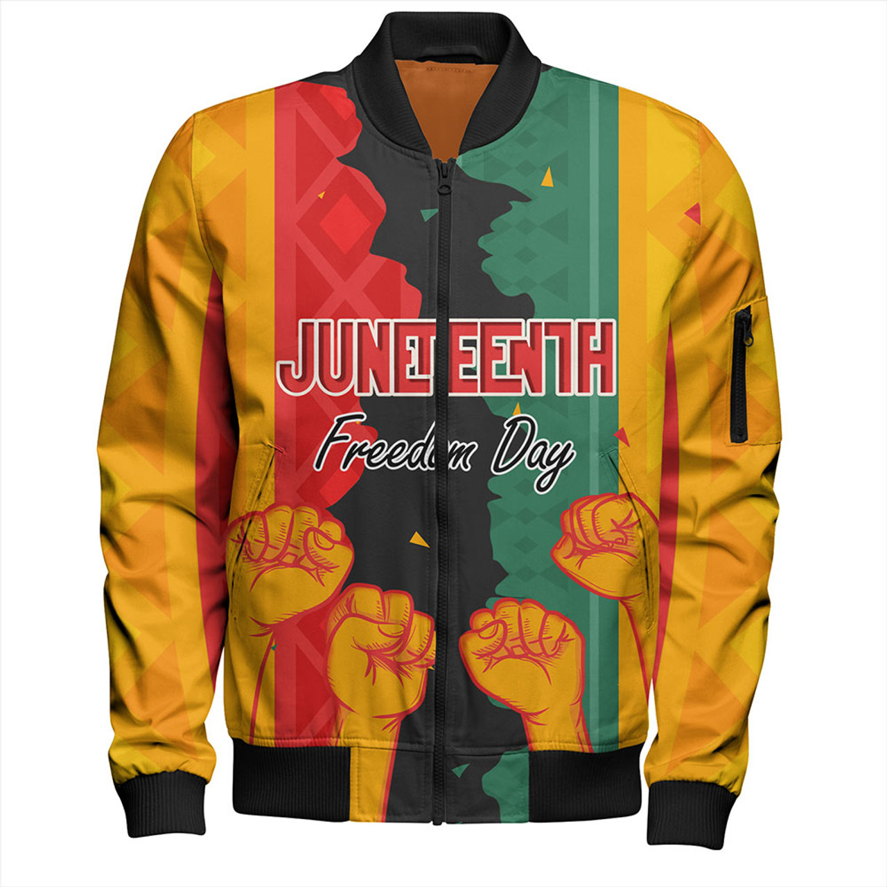 Juneteenth Bomber Jacket - Freedom Day Powers Hand