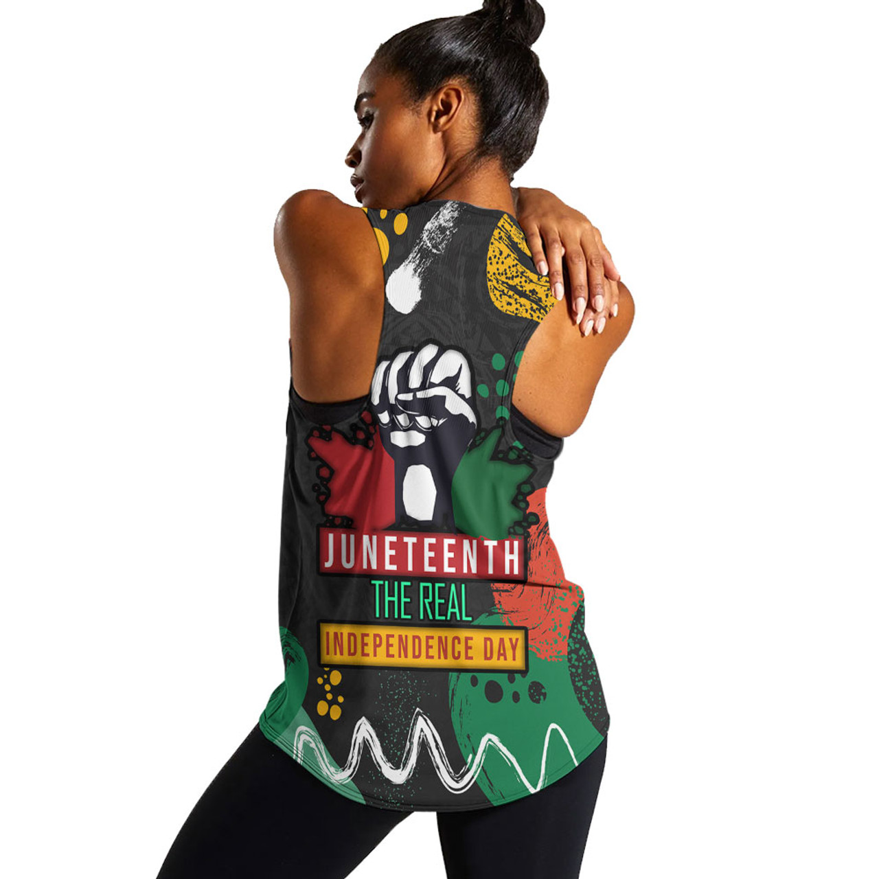 Juneteenth The Real Independence Day Women Racerback Tanks