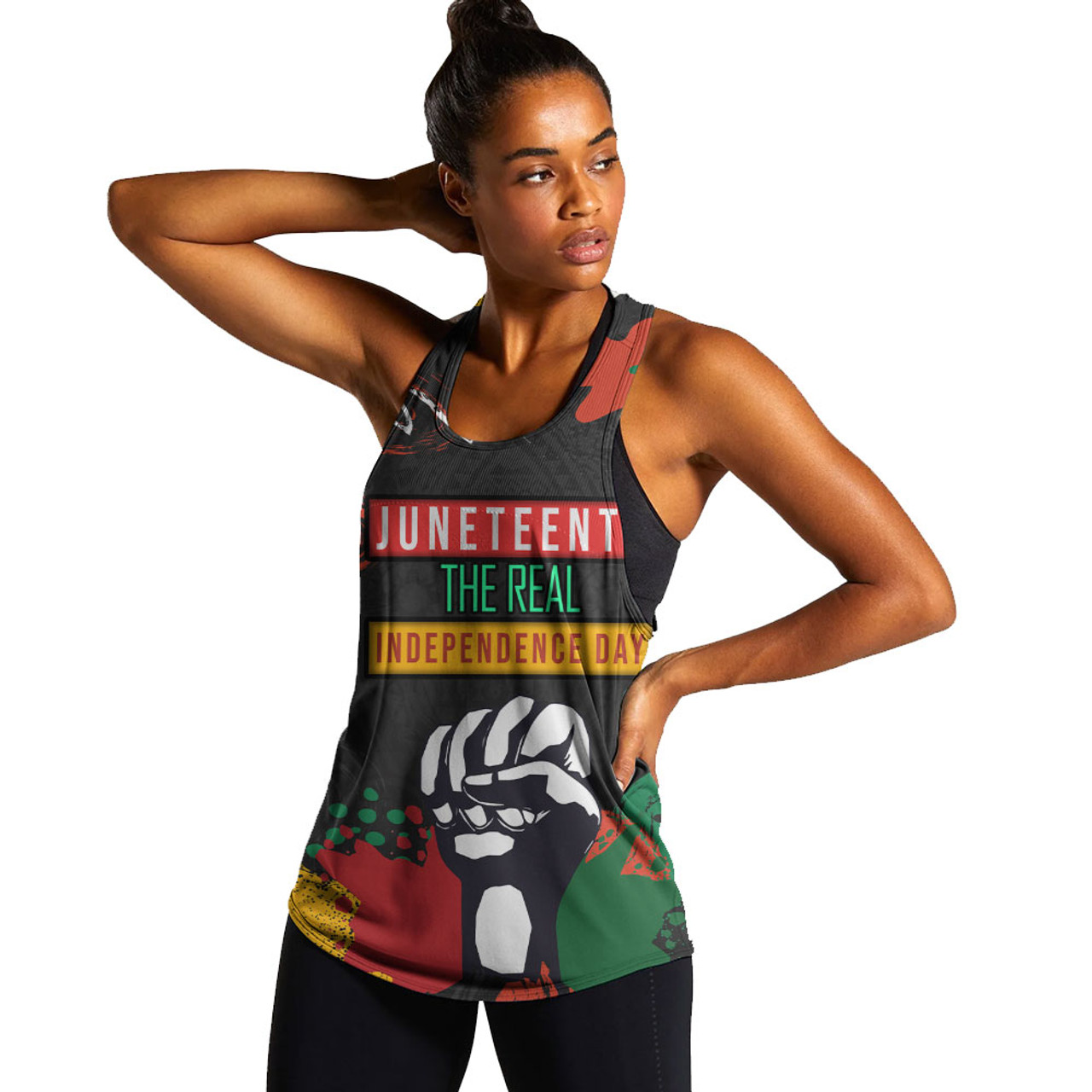 Juneteenth The Real Independence Day Women Racerback Tanks