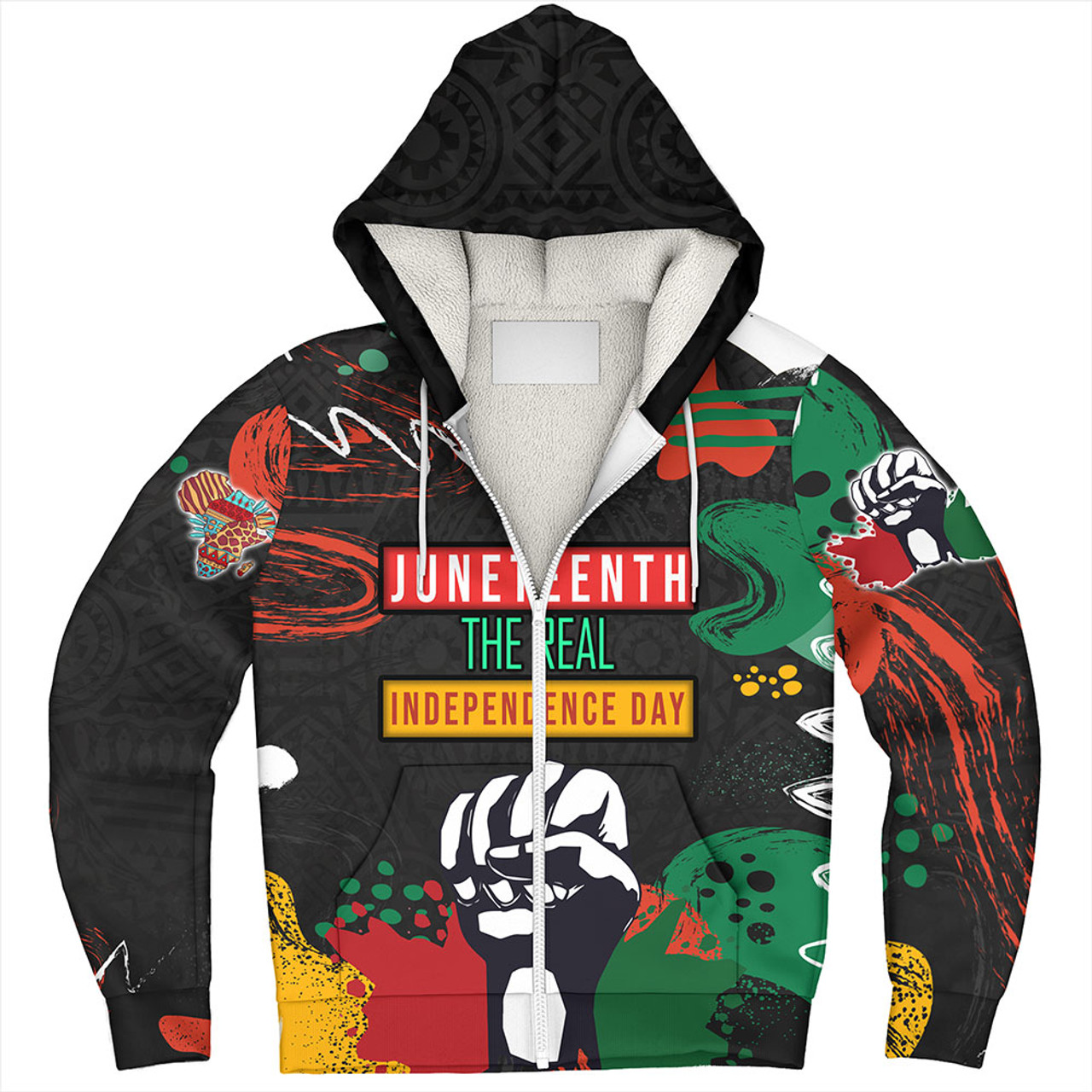 Juneteenth The Real Independence Day Sherpa Hoodies