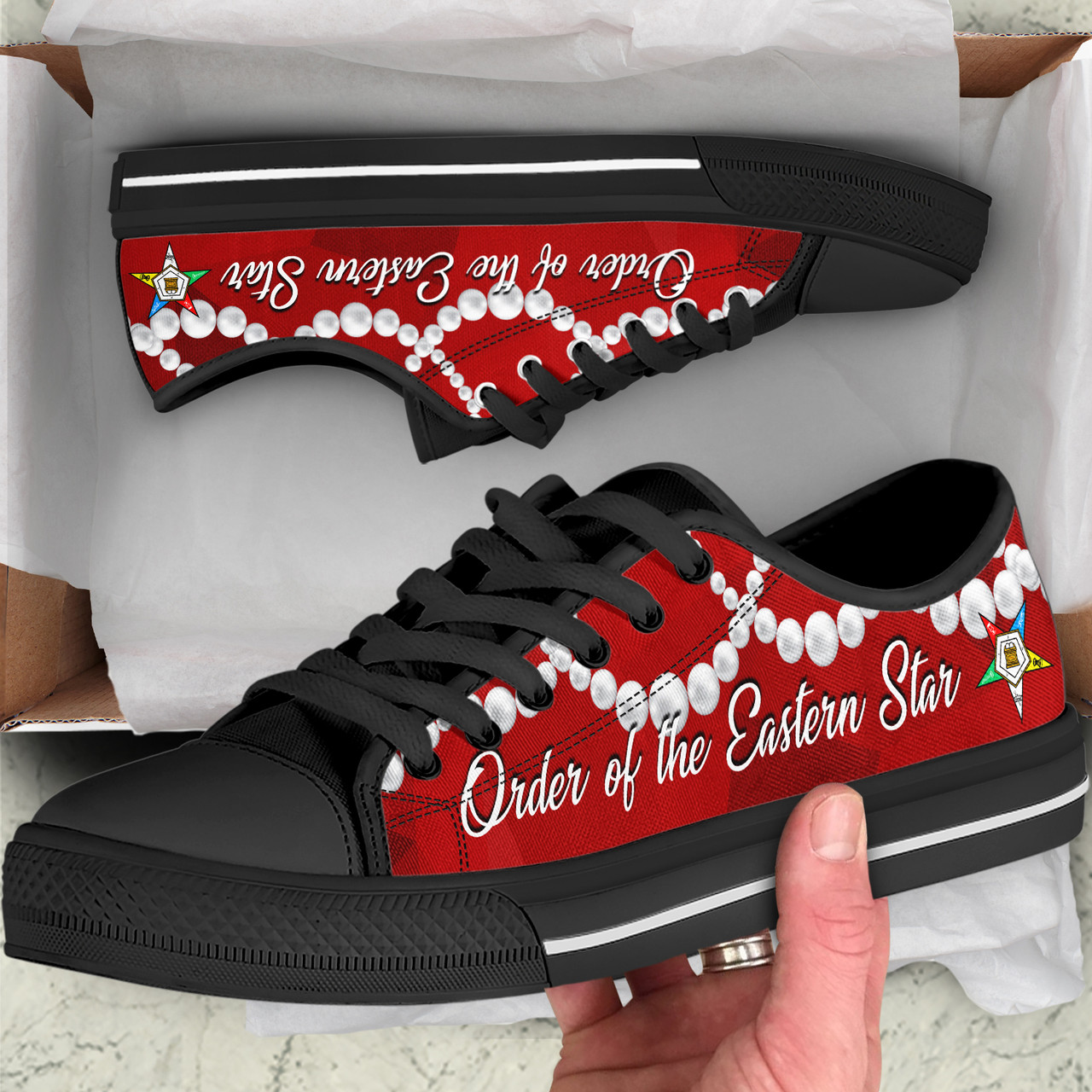 Order of the Eastern Star Low Top Shoes Greek Life Chuck And Pearls