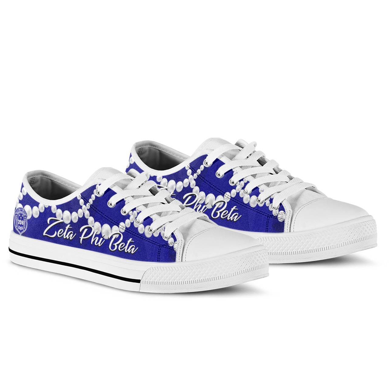 Zeta Phi Beta Low Top Shoes Greek Life Chuck And Pearls