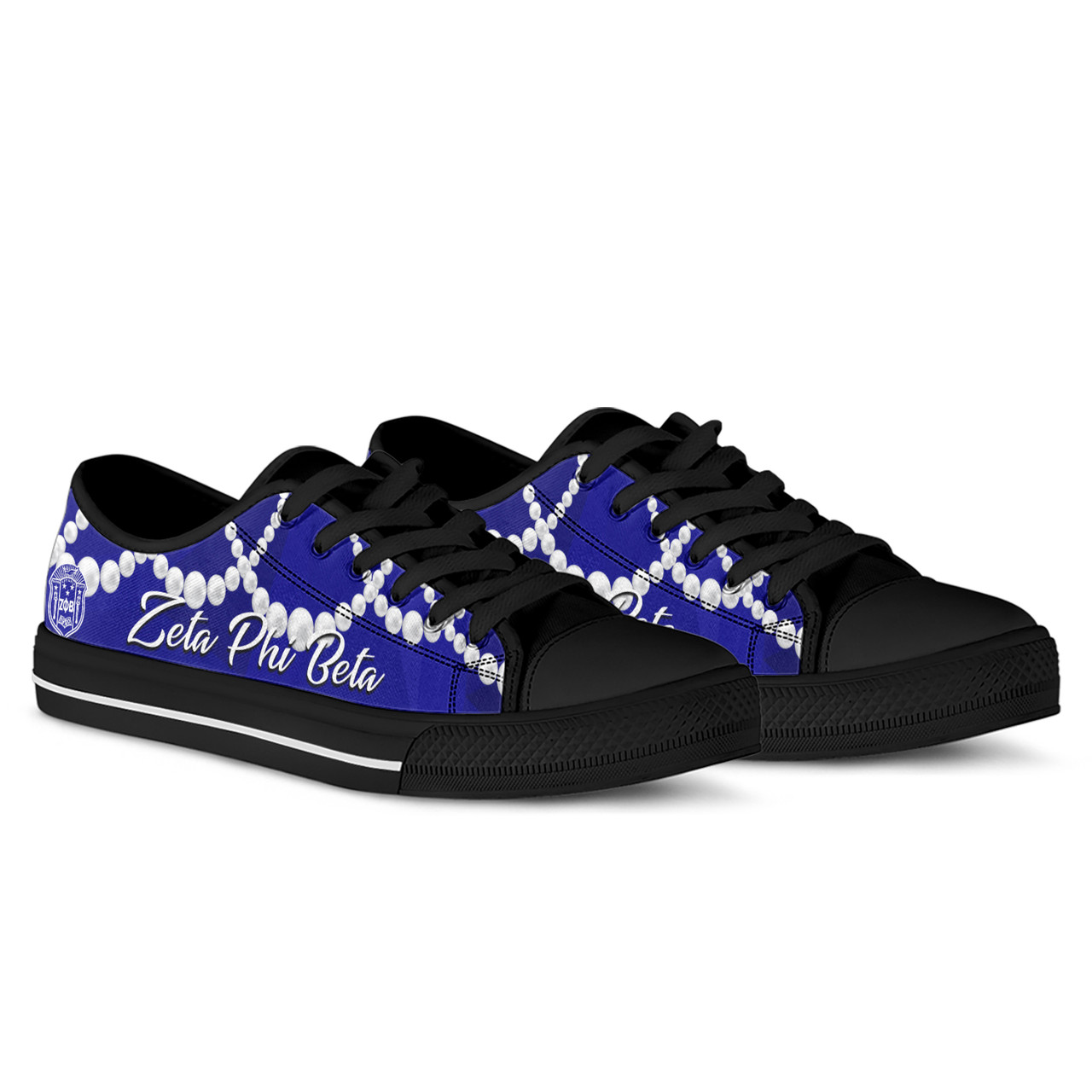 Zeta Phi Beta Low Top Shoes Greek Life Chuck And Pearls