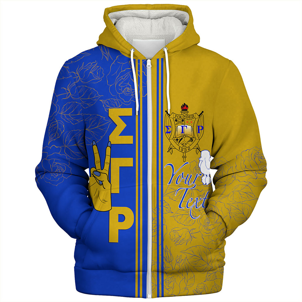 Sigma Gamma Rho Sherpa Hoodie Custom Rhoyalty Rose Style