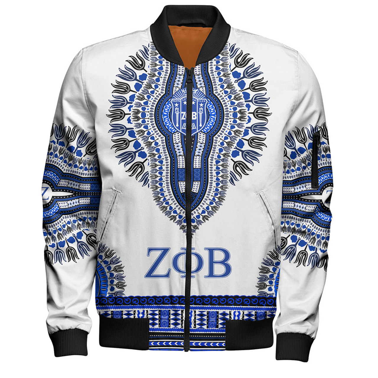 Zeta Phi Beta Bomber Jacket Dove Dashiki