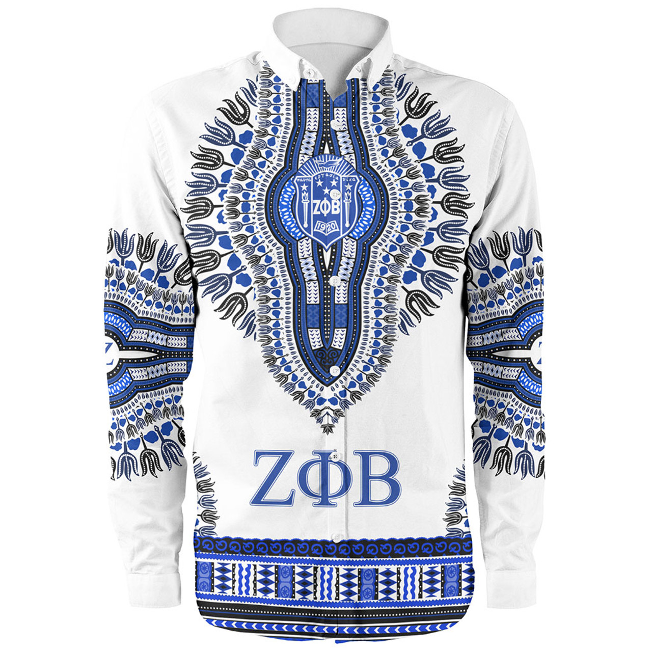 Zeta Phi Beta Long Sleeve Shirt Dove Dashiki