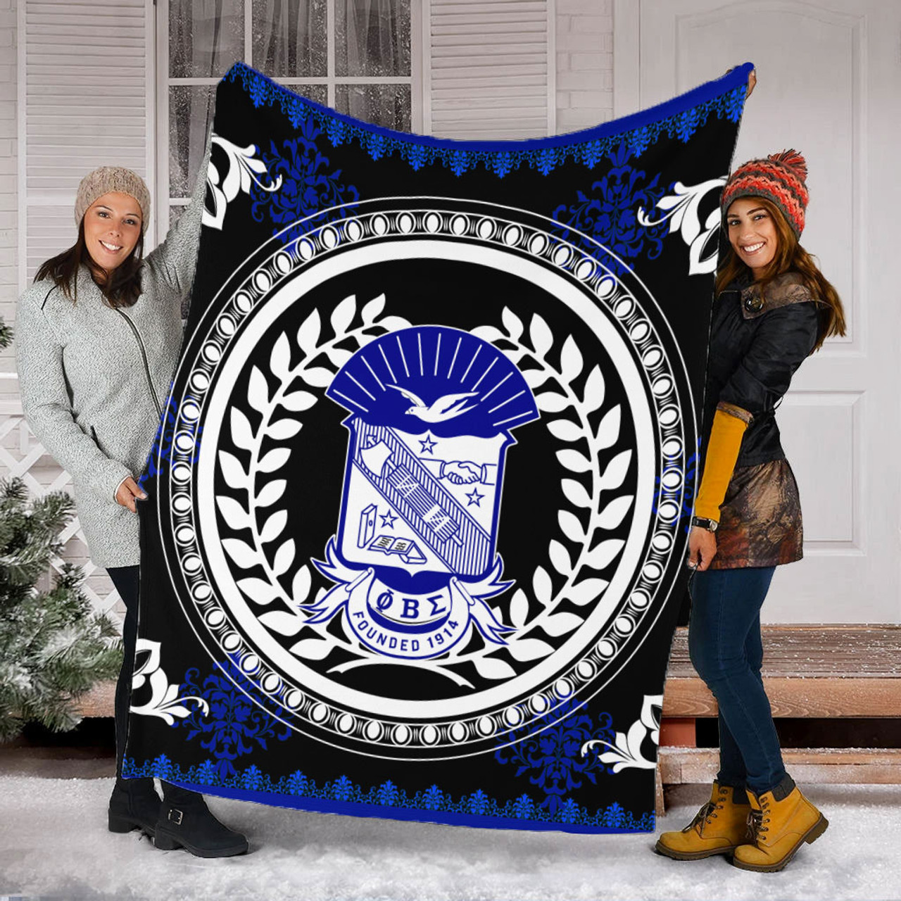 Phi Beta Sigma Premium Blanket Floral Circle