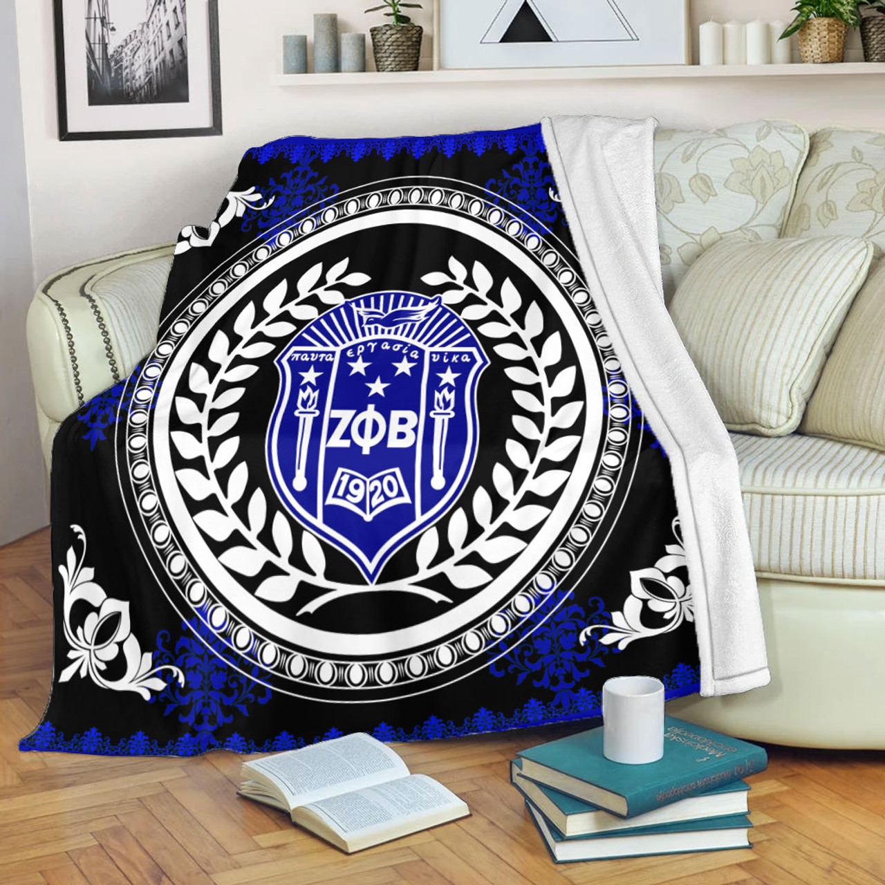 Zeta Phi Beta Premium Blanket Floral Circle