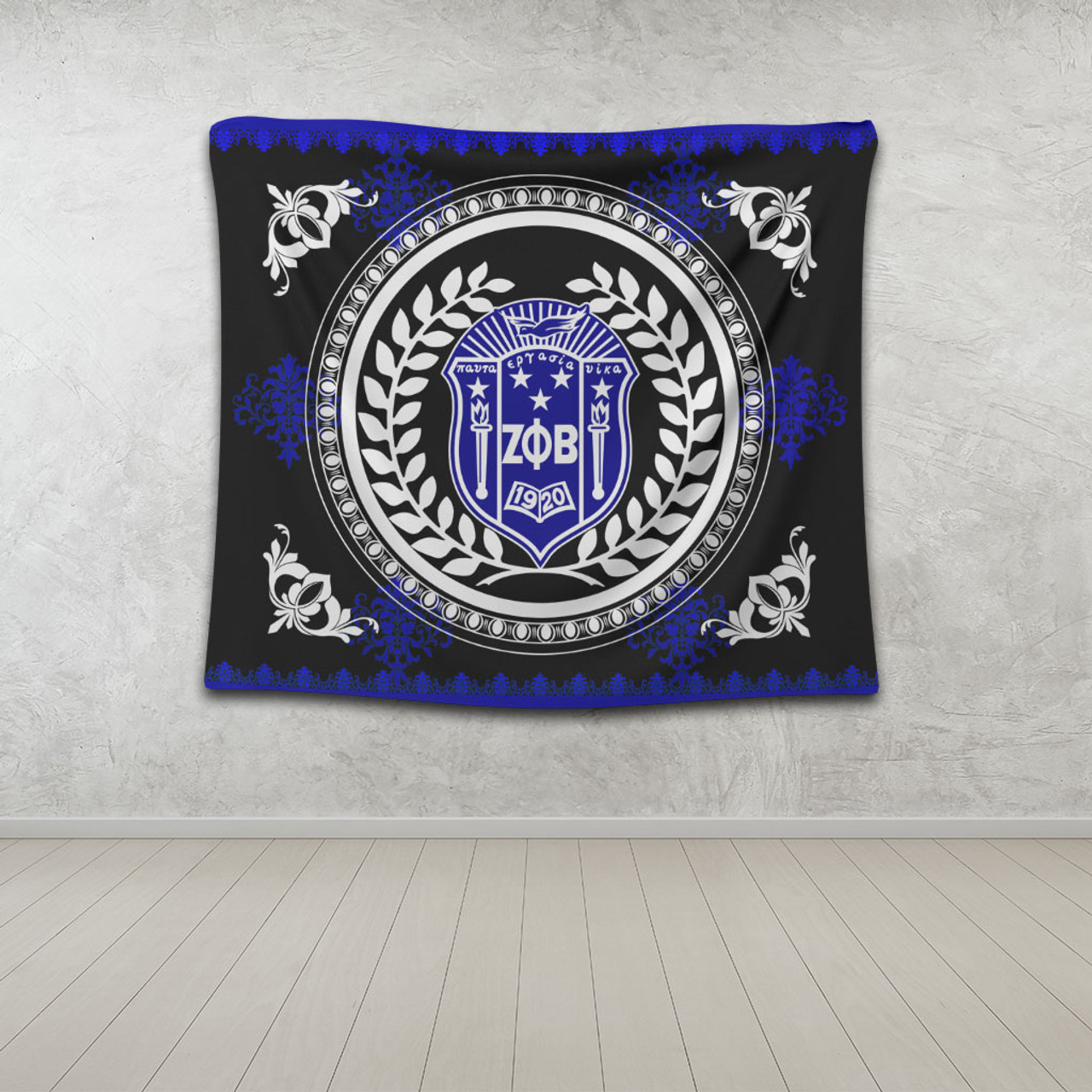 Zeta Phi Beta Tapestry Floral Circle