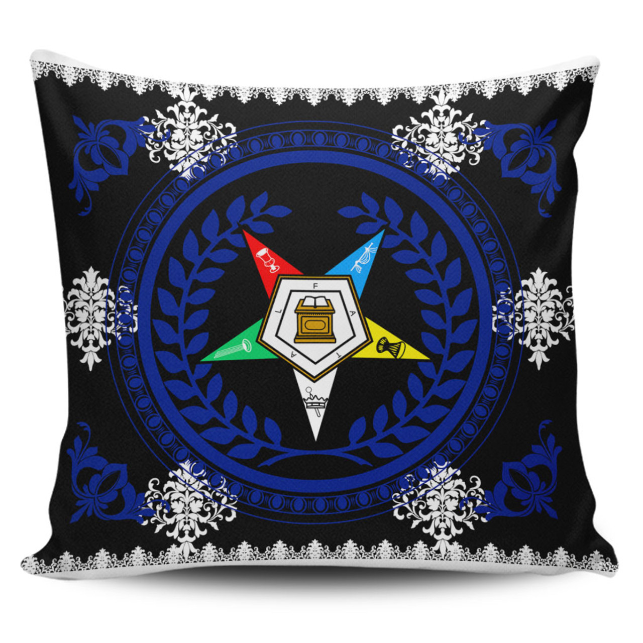 Order of the Eastern Star Pillow Cover Floral Circle