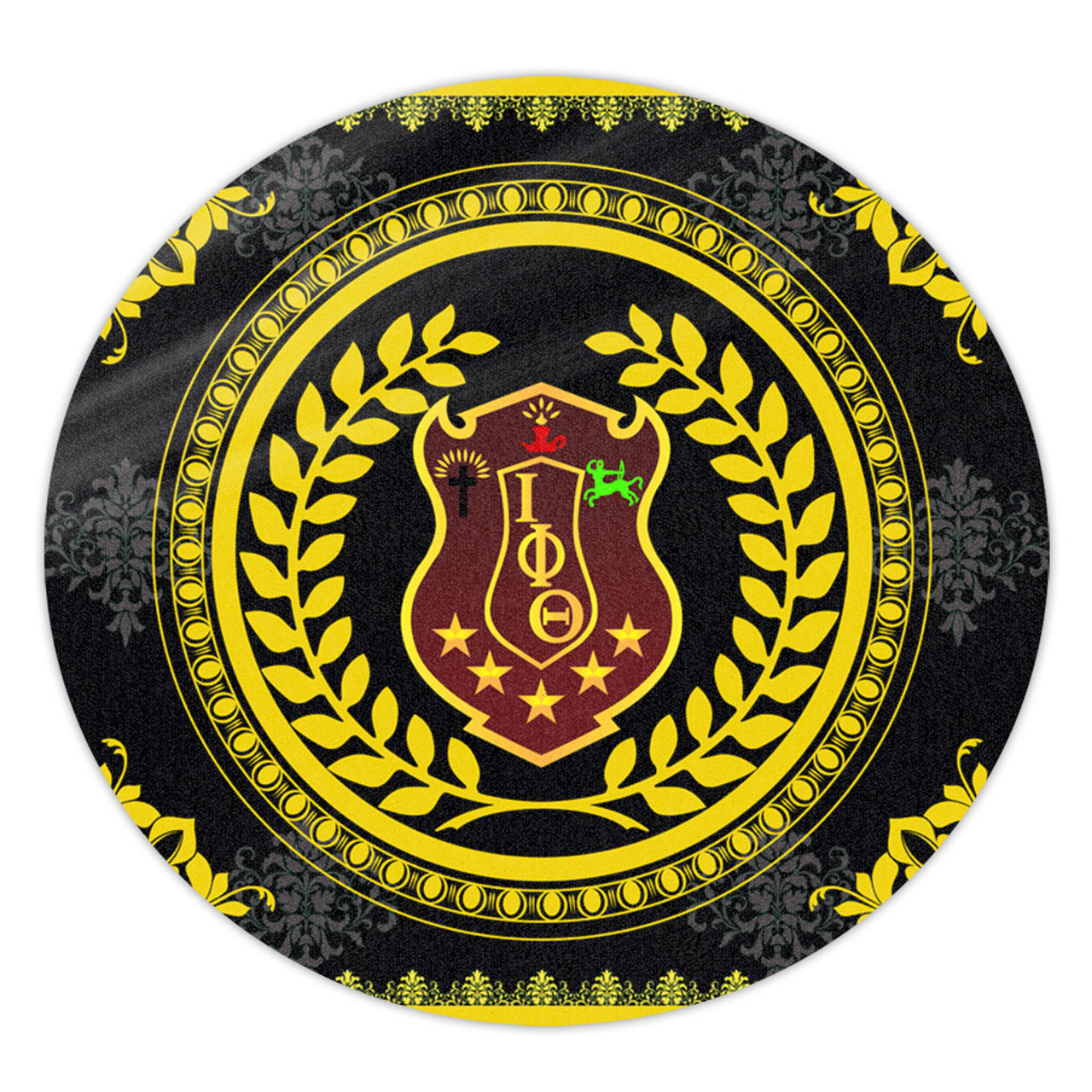 Iota Phi Theta Round Rug Floral Circle