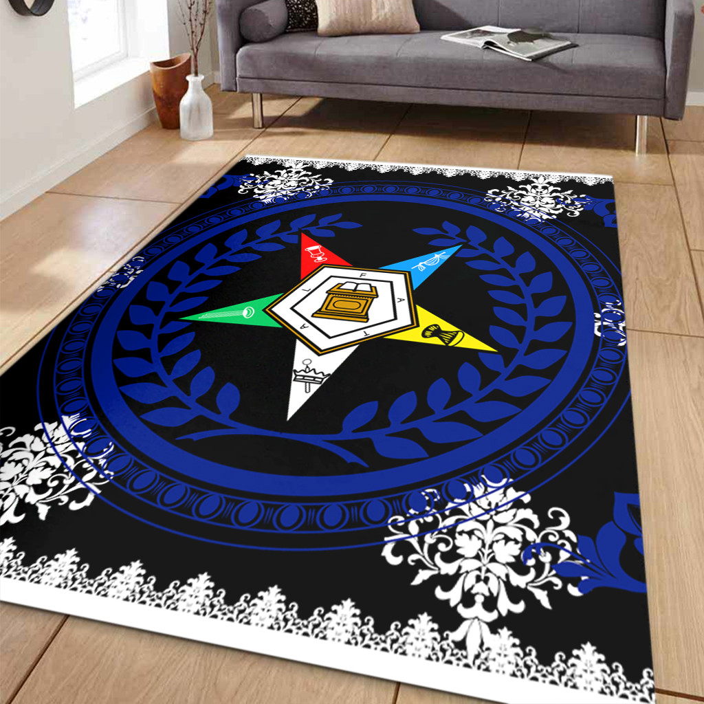 Oes Rug Order of the Eastern Star Area Rug Floral Circle