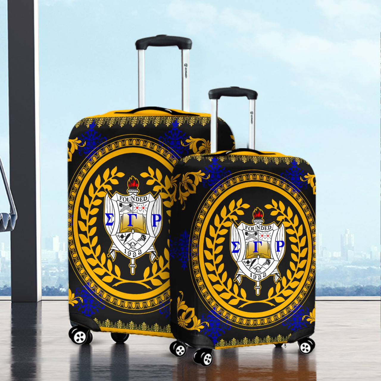 Sigma Gamma Rho Luggage Cover Floral Circle