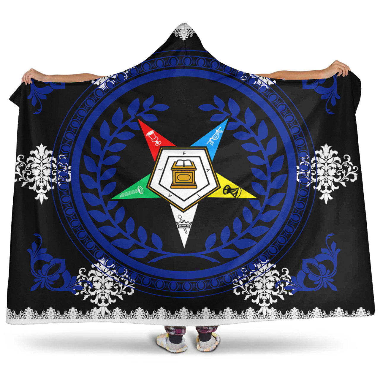 Order of the Eastern Star Hooded Blanket Floral Circle