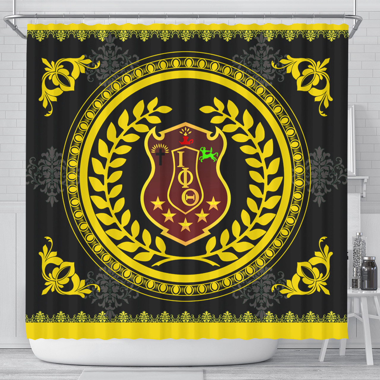 Iota Phi Theta Shower Curtain Floral Circle