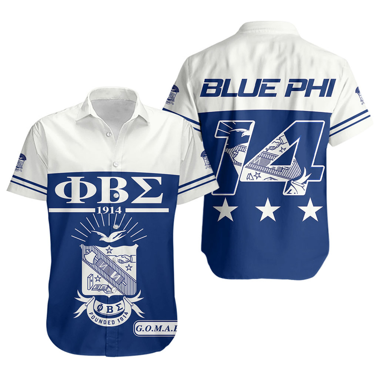 Phi Beta Sigma Short Sleeve Shirt Blue Fraternity