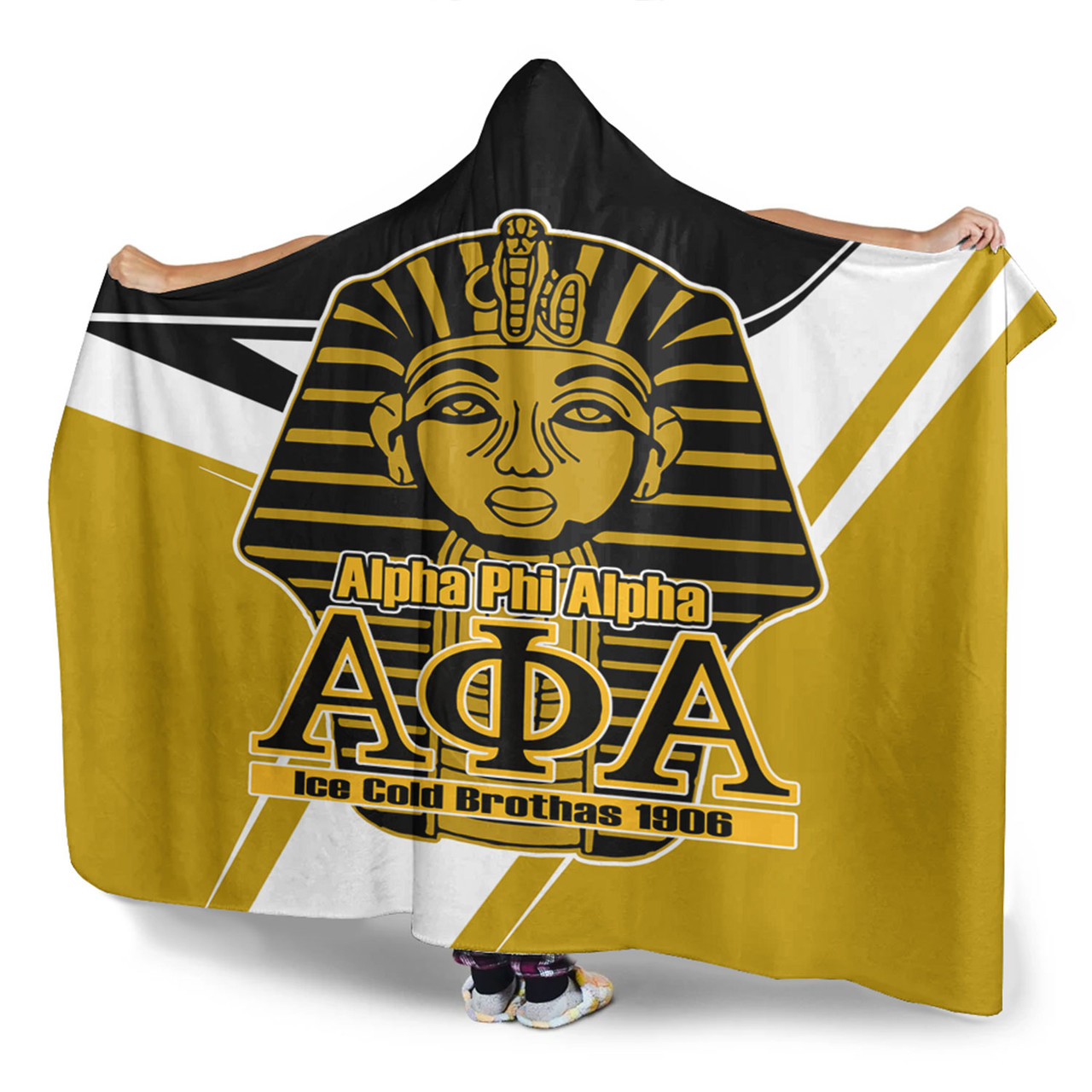 Alpha Phi Alpha Hooded Blanket Custom Sphinx ΑΦΑ Fraternity Pride Sport Style