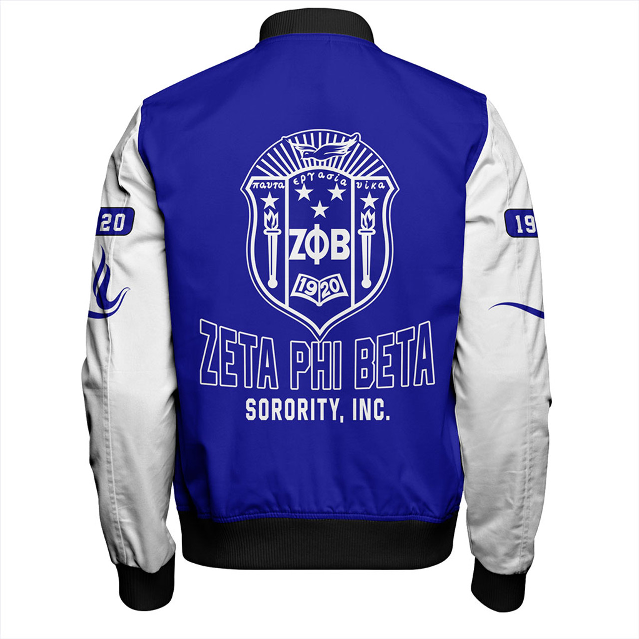 Zeta Phi Beta Zipper Bomber Jacket Varsity Style