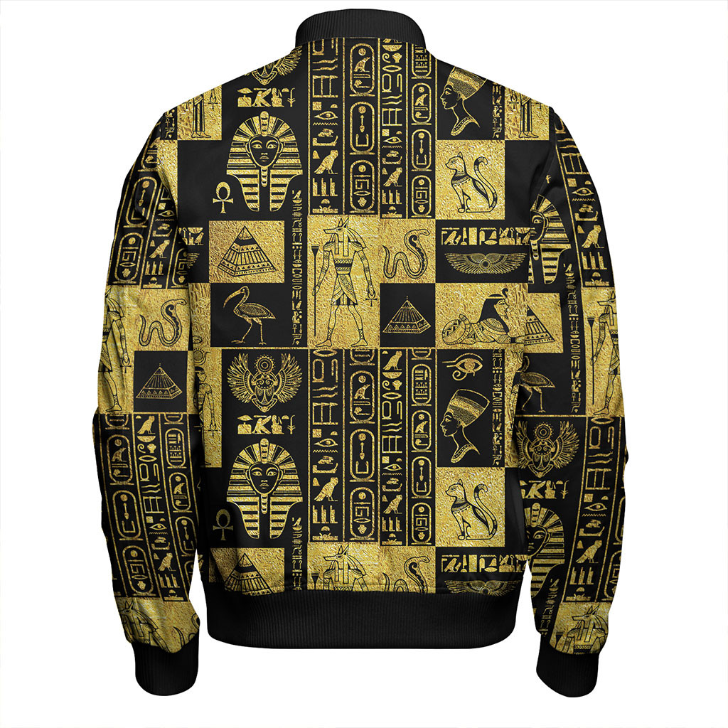 Egypt Zipper Bomber Jacket Symbols Gold