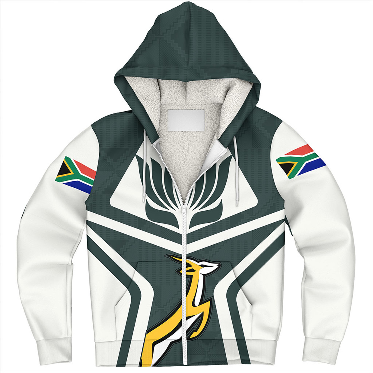 South Africa Sherpa Hoodie Africa Pattern
