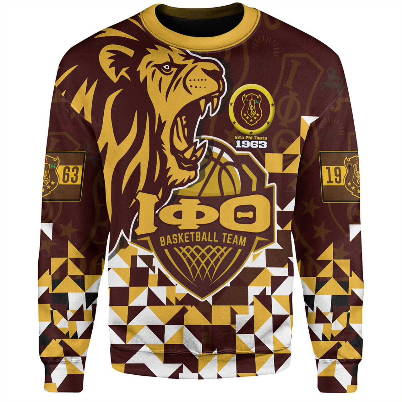 Iota Phi Theta Sweatshirt Custom Iota Phi Theta Baseketball Lion Hexagon Jersey