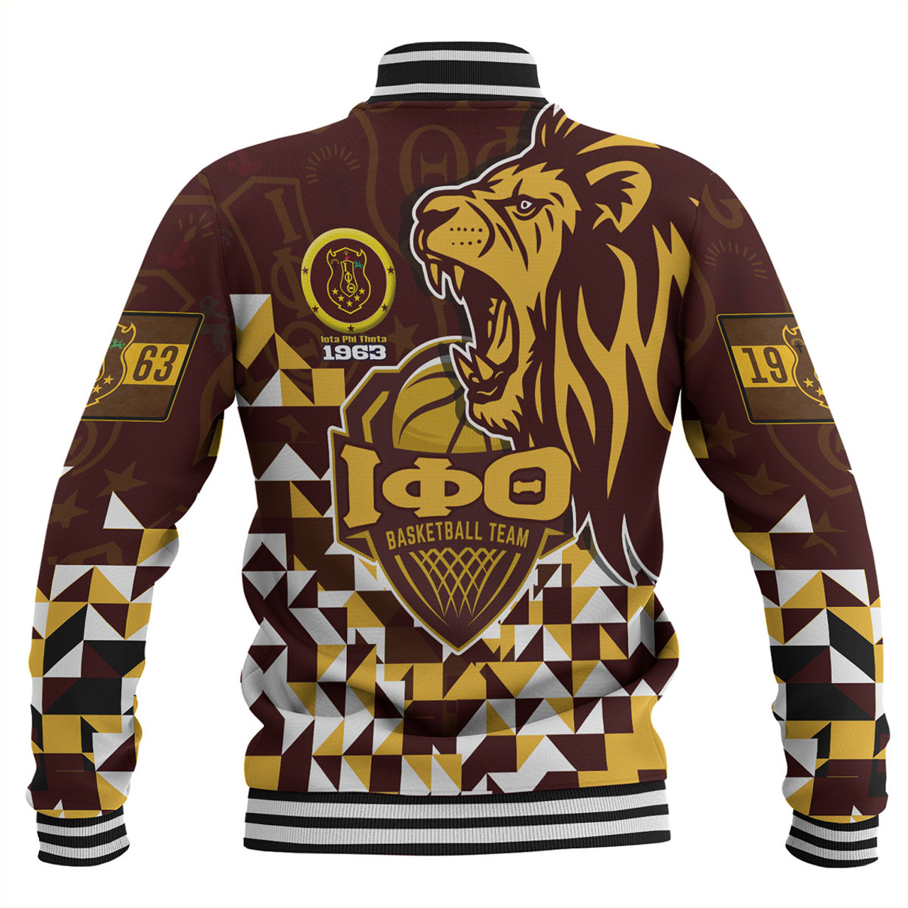 Iota Phi Theta Baseball Jacket Custom Iota Phi Theta Baseketball Lion Hexagon Jersey