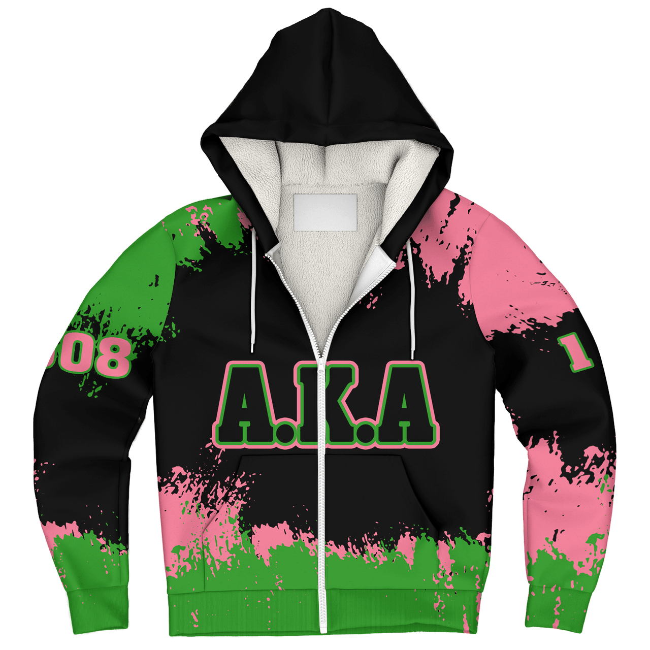 Alpha Kappa Alpha Sherpa Hoodie Face Style